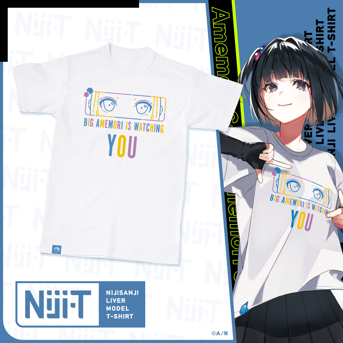 にじさんじライバーモデルTシャツ【第5弾】 雨森小夜 モデル M