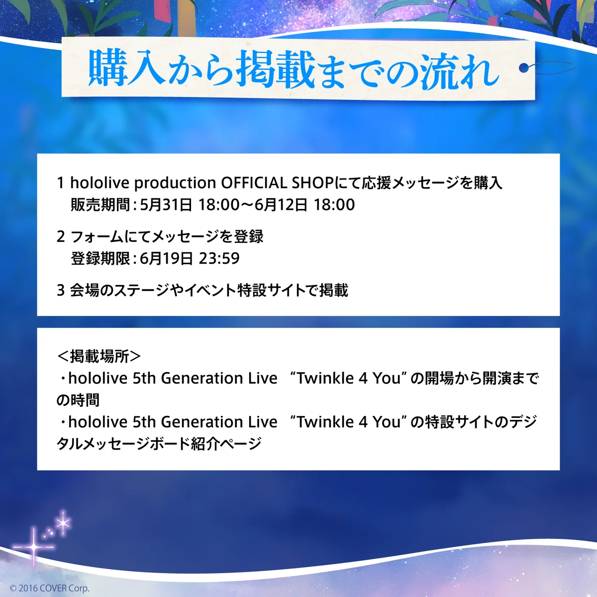 hololive 5th Generation Live “Twinkle 4 You” デジタルメッセージボードの商品画像