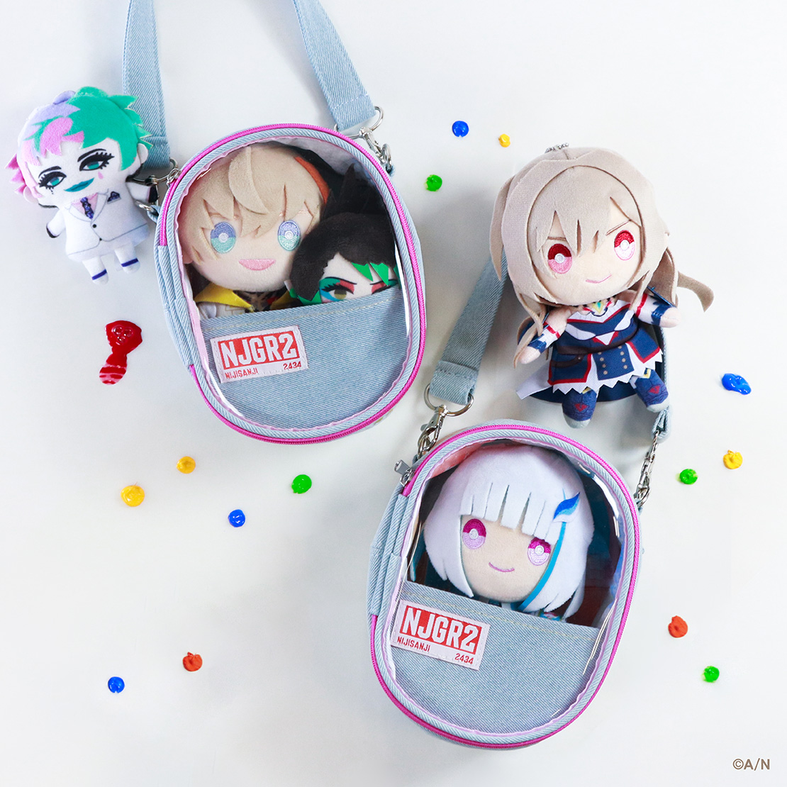 【NIJI GRAFFITI 2 × にじぬいグッズ】デニムにじぬいポーチの商品画像