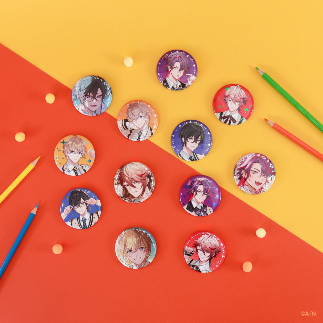 【学園ゔぉるたくしょん】ランダム箔押し缶バッジの商品画像