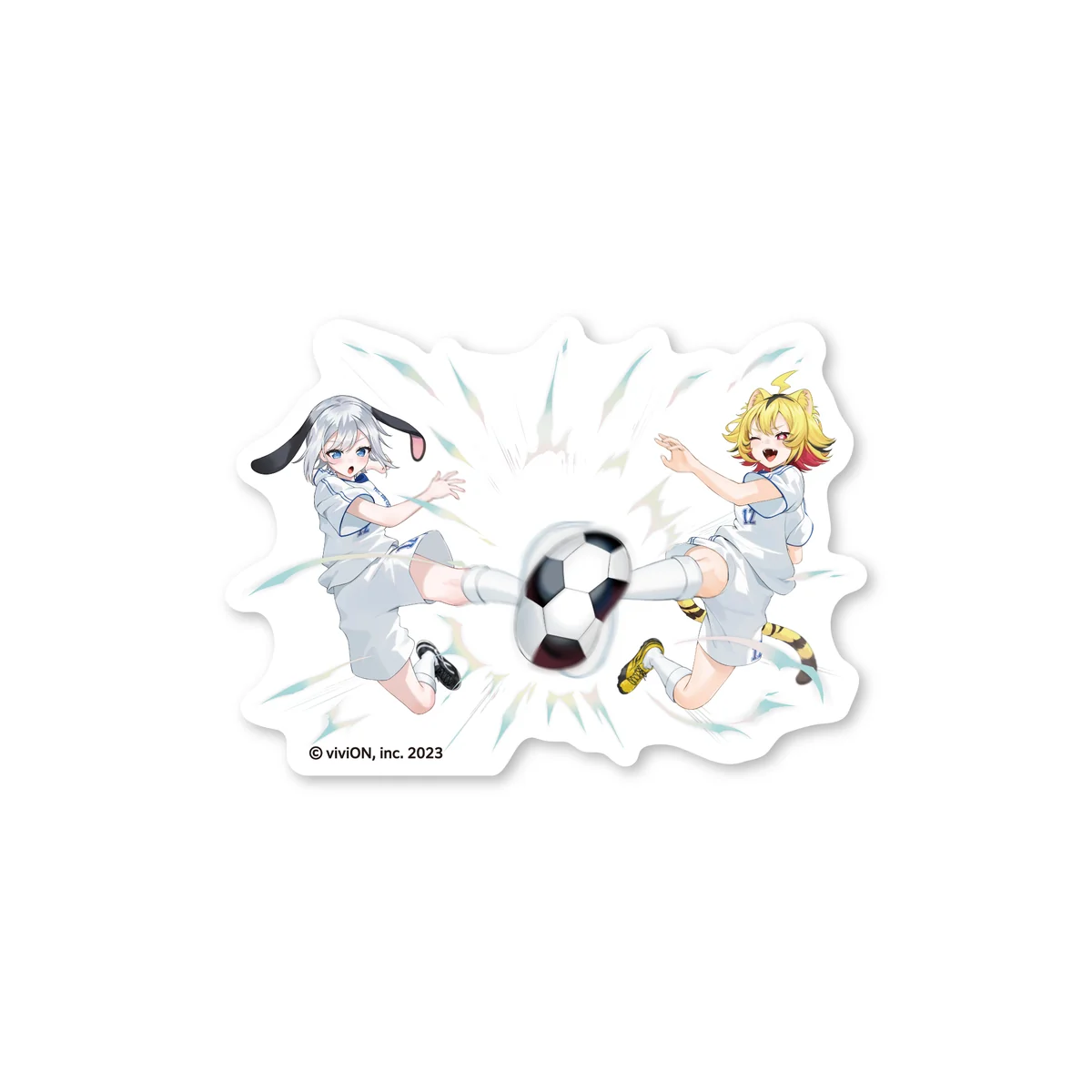 あおぎり高校 南葛SCコラボ記念グッズ ステッカー 山黒音玄&うる虎がーる
