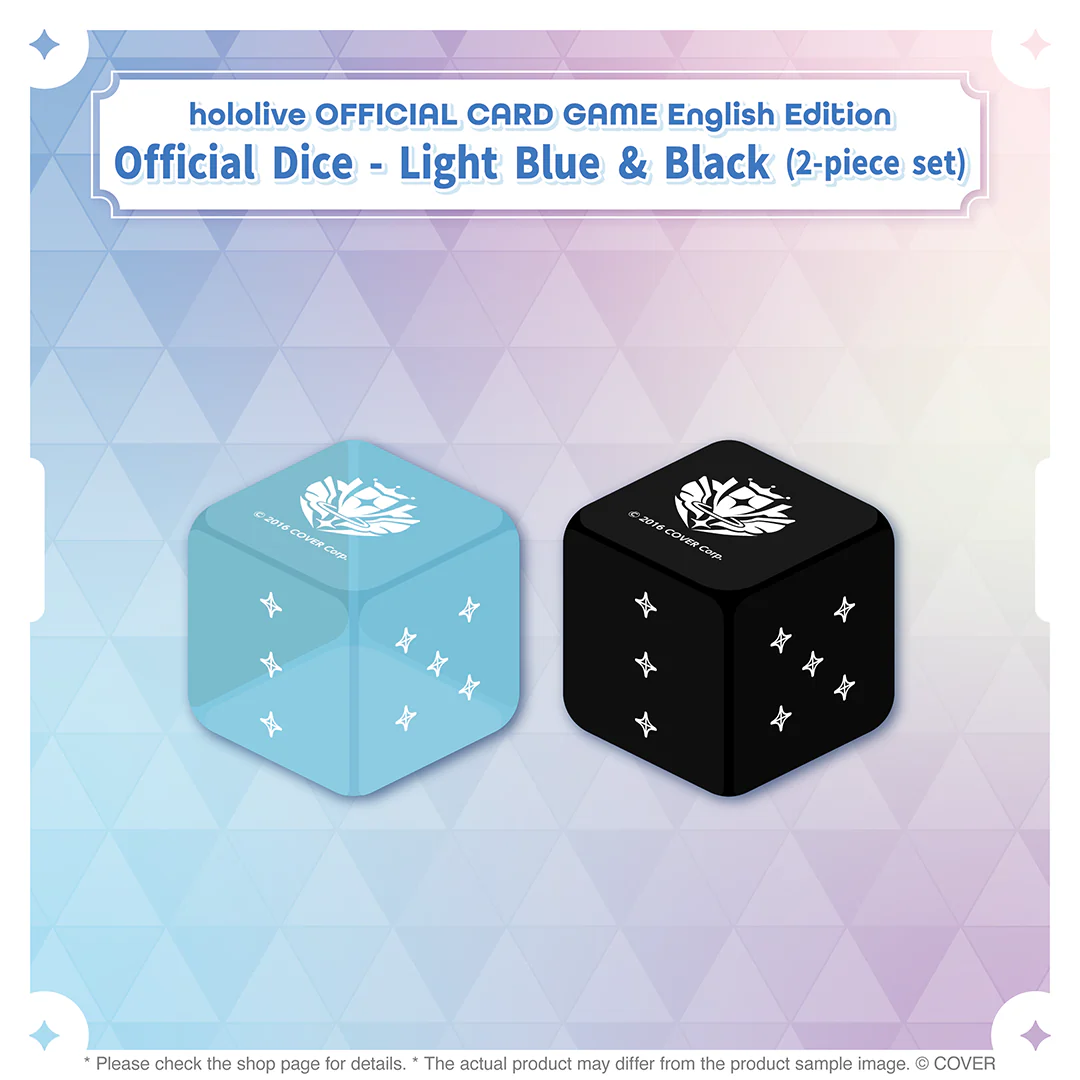 hololive OFFICIAL CARD GAME English Edition Official Dice Light Blue & Black (2-piece set)