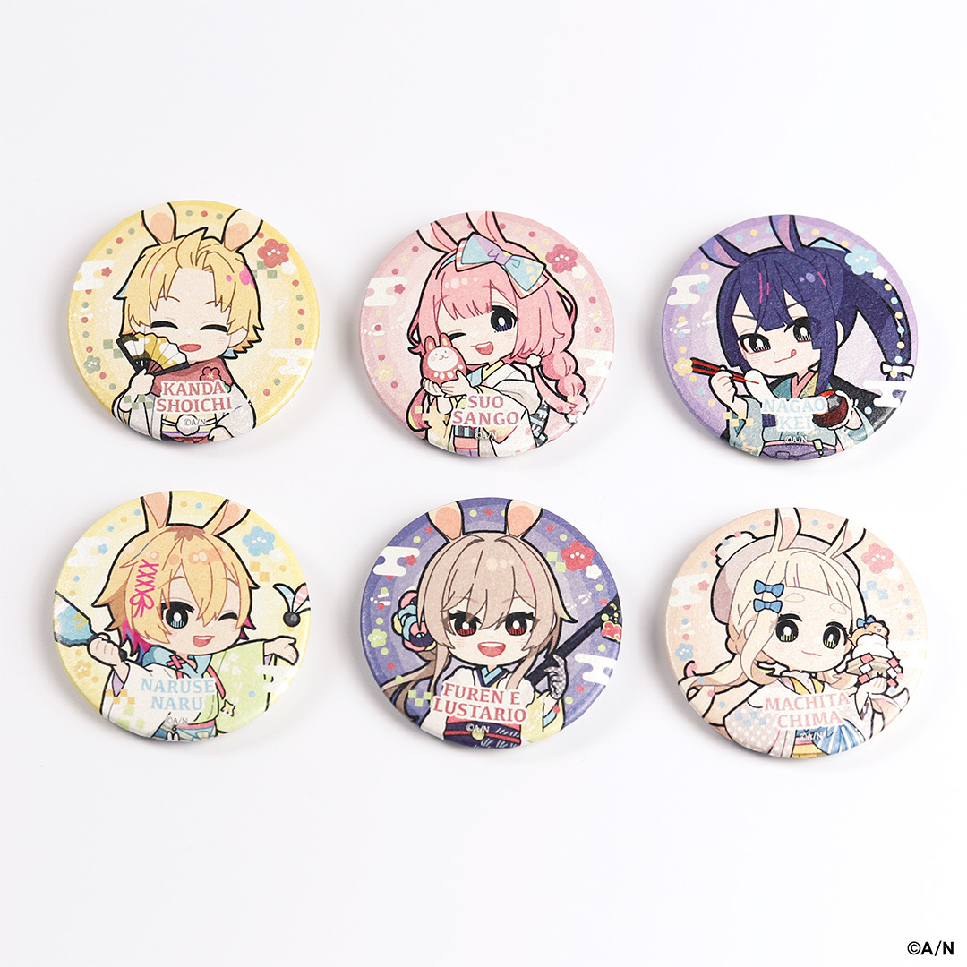 【New Year Rabbits】ランダム和紙缶バッジの商品画像