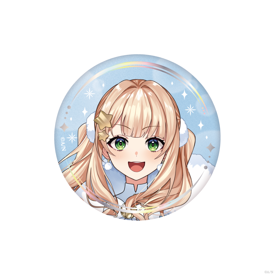 【White Snow Christmas】箔押し缶バッジの商品画像
