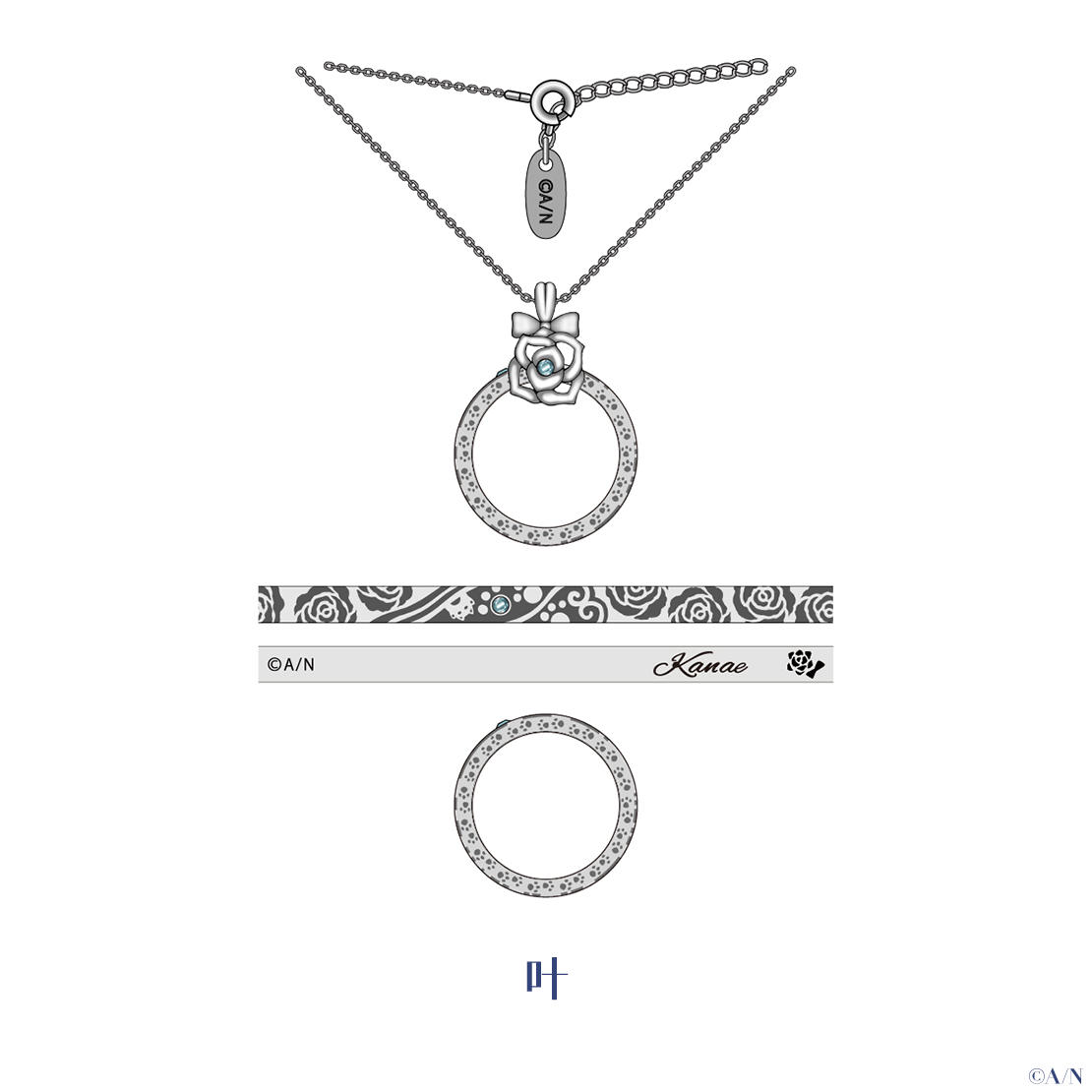 【2024年6月お届け分】【ジューンブライド2024 ~Rose Ribbon Knot ~】ローズボックス入りリング&ネックレスセットの商品画像