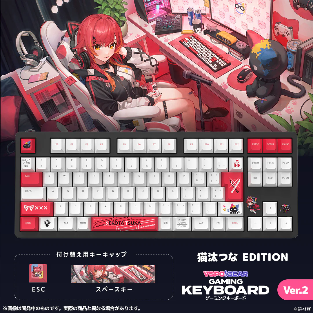 VSPO! GEAR ゲーミングキーボード Ver.2 VSPO! GEAR ゲーミングキーボード Ver.2 猫汰つなの公式画像