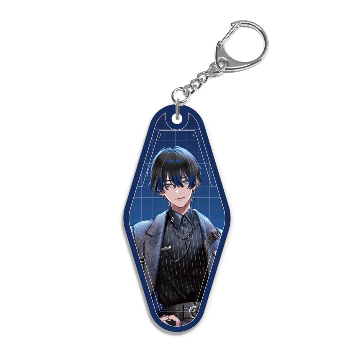 【4期生】 1周年記念 箔押しモーテルキーホルダー 青桐エイト