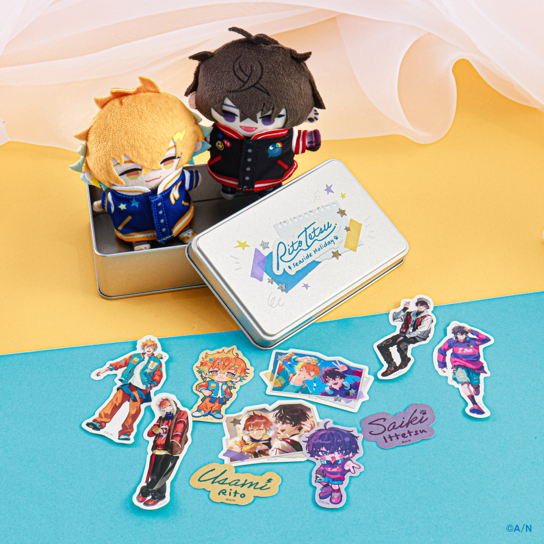 【RITOTETSU Seaside Holiday】缶入りステッカーセットの商品画像