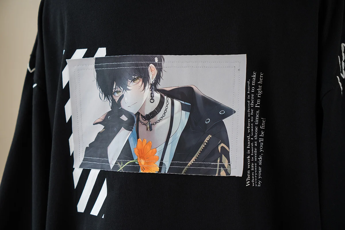 【或世イヌ】 2024誕生日 天竺アップリケ付きビッグシルエットロングTシャツ