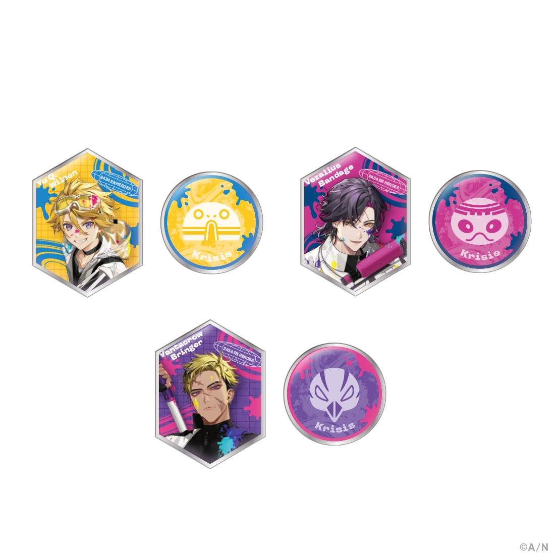 【NIJISANJI ＆ NIJISANJI EN HEROES 1st Anniversary】ピンズセット 【NIJISANJI ＆ NIJISANJI EN HEROES 1st Anniversary】ピンズセット ユウ Q ウィルソンの公式画像