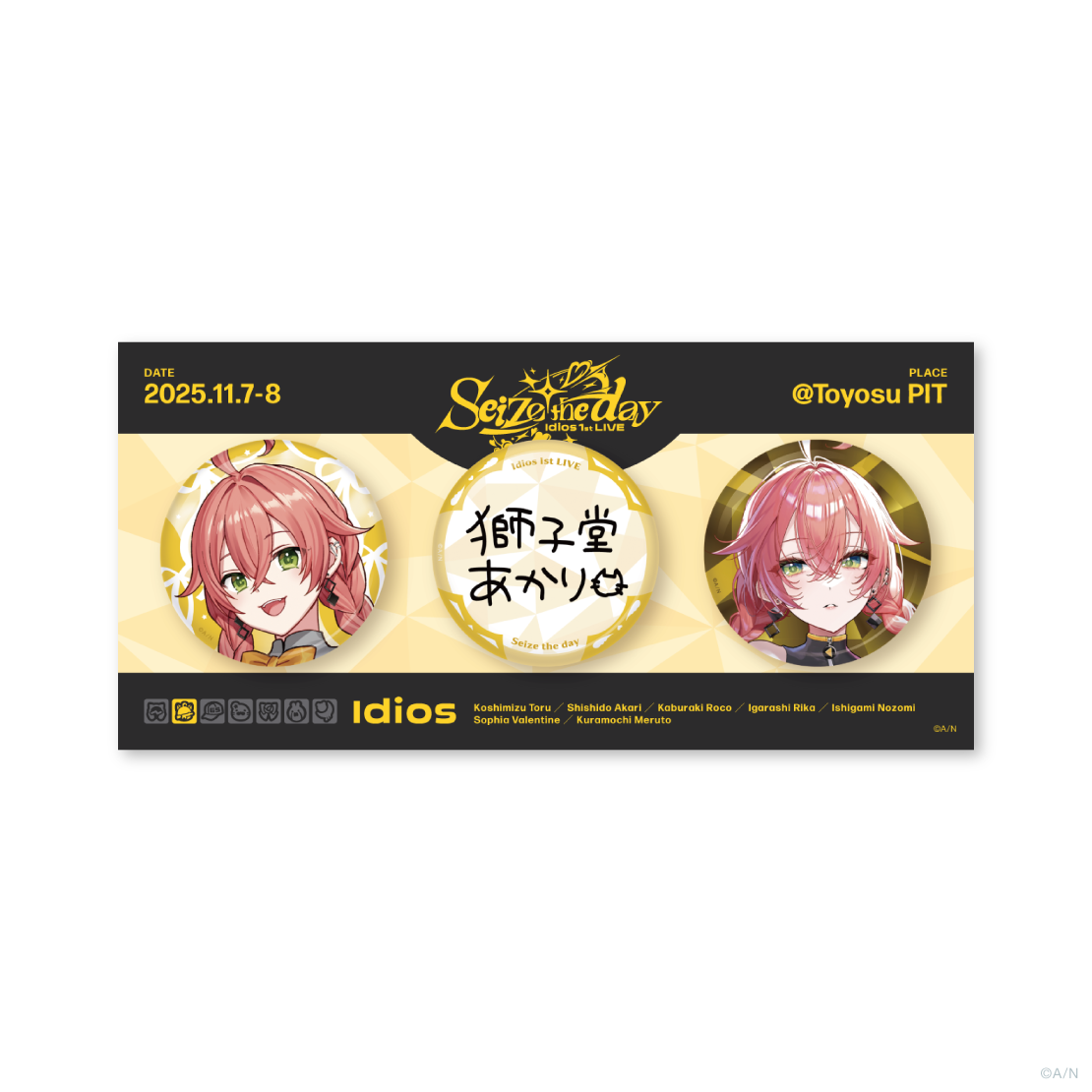 【Idios 1st LIVE "Seize the day"】缶バッジセットの商品画像