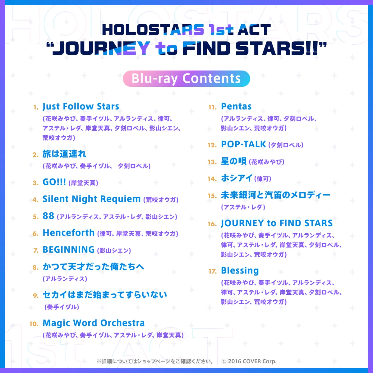 HOLOSTARS 1st ACT 「JOURNEY to FIND STARS!!」Blu-rayの商品画像