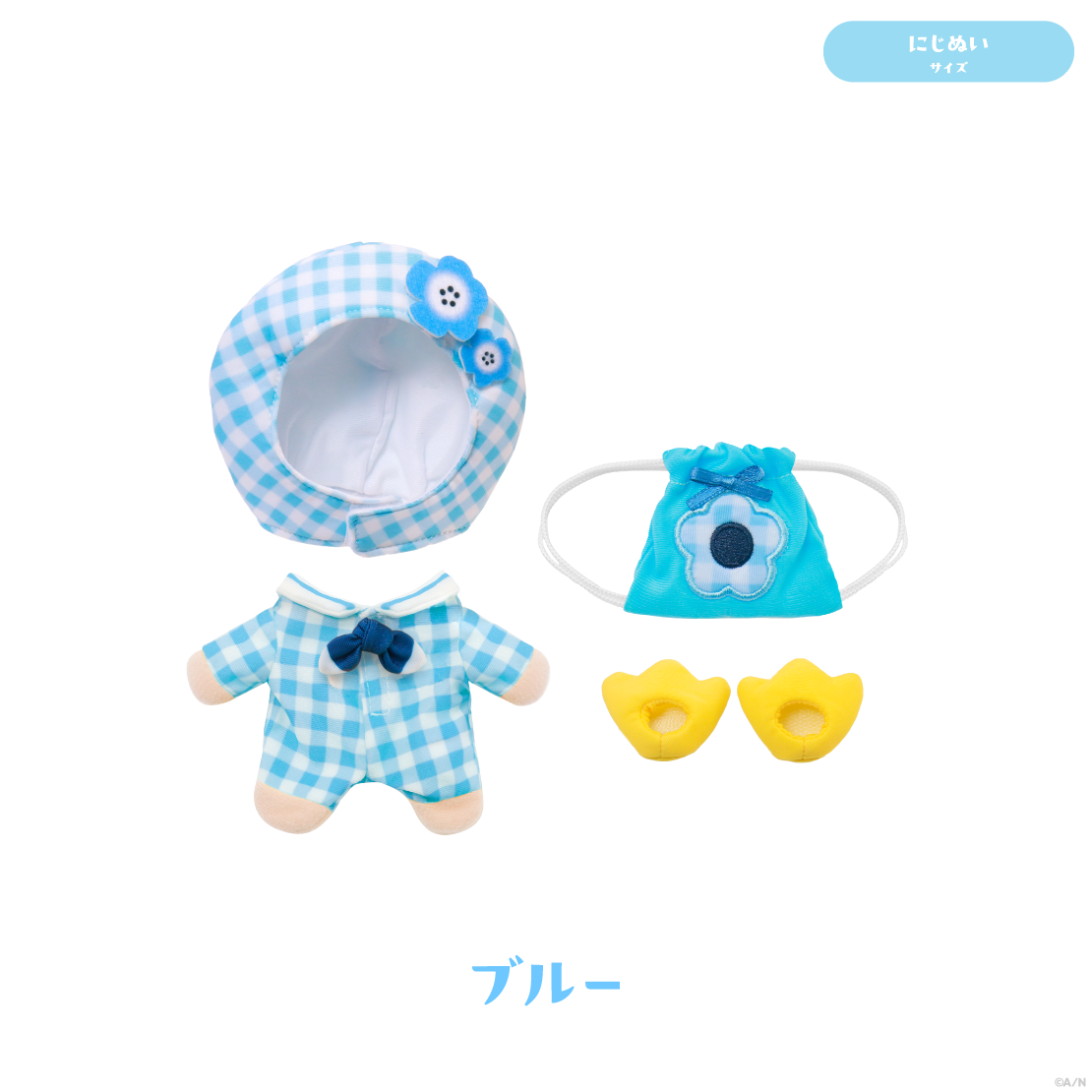 【なついろスタイル】わくわくにじぬいスイミングセット・ギンガムセーラーの商品画像