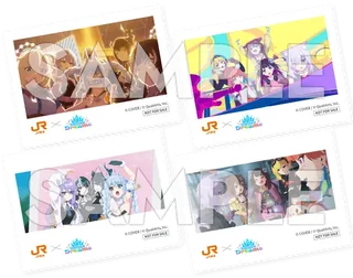 JR東海✕hololive Dreams 東海道新幹線乗車ノベルティ第3弾「ホロドリOPアニメフォトカード」全4種の見本画像