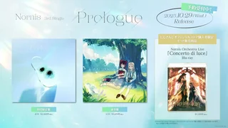 Nornis 3rd Single「Prologue」の告知画像。2025年10月29日発売、初回限定盤と通常盤、にじさんじオフィシャルストア購入者限定セットのBlu-ray