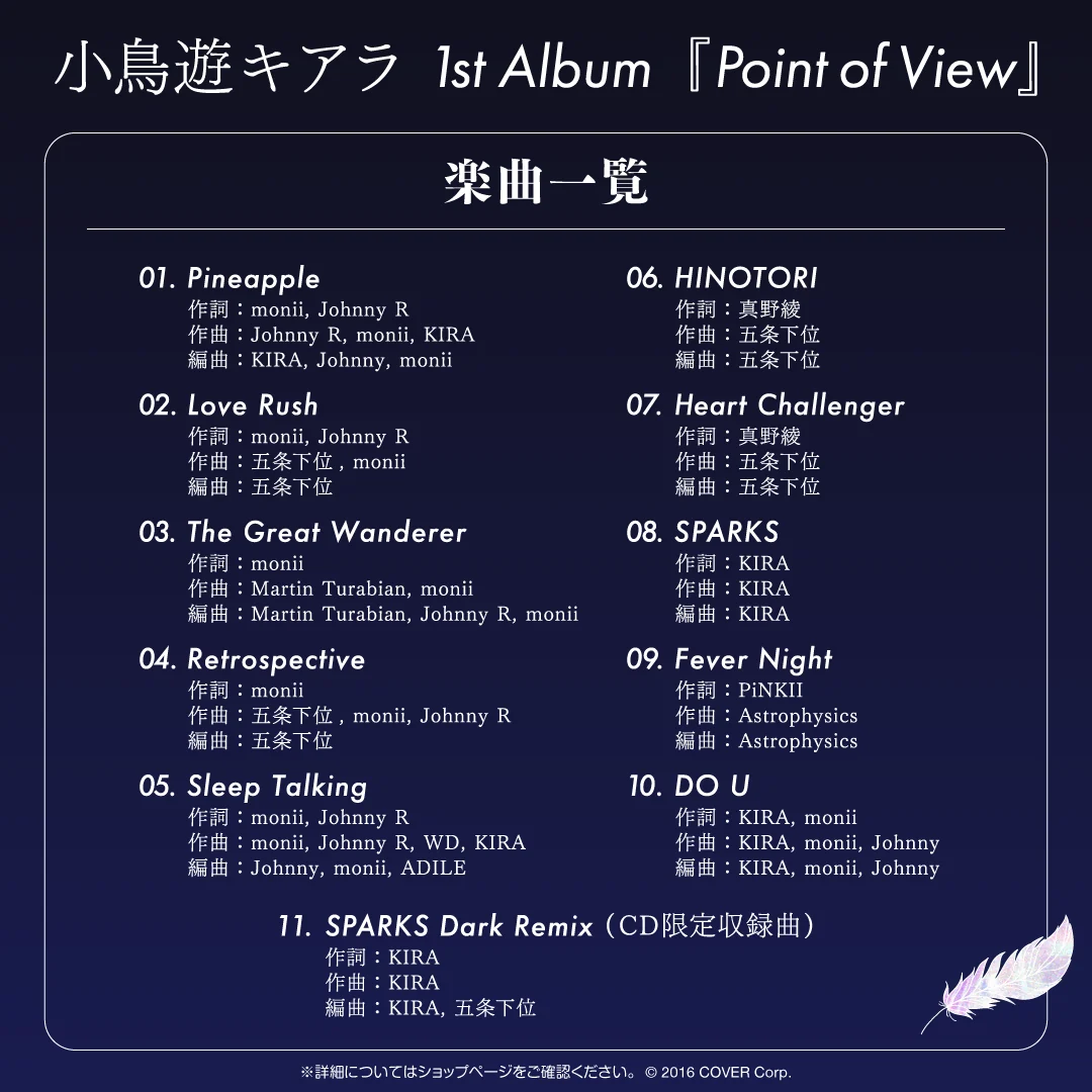 小鳥遊キアラ 1st Album『Point of View』の商品画像