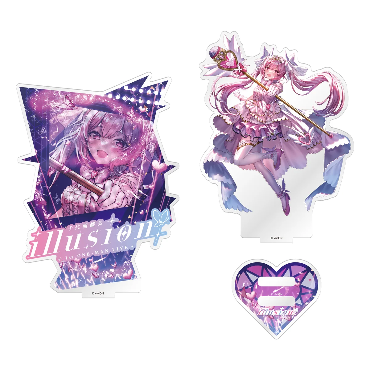 あおぎり高校 千代浦蝶美 1st ONE-MAN LIVE 「illusion」グッズ 背景付アクリルスタンドの商品画像