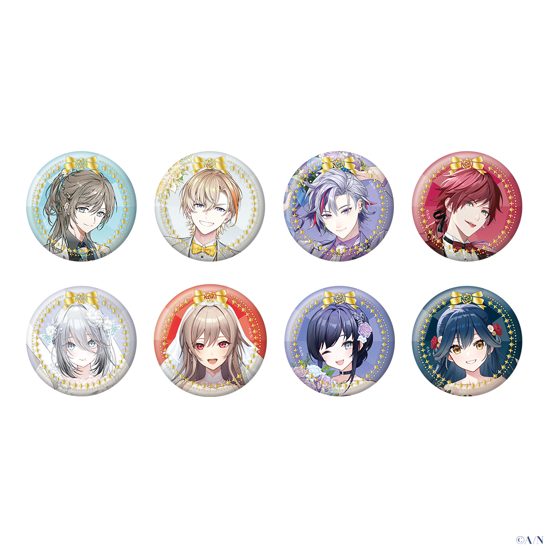 【ジューンブライド2024 ～Rose Ribbon Knot ～】ジュエリー缶バッジ 山神カルタの公式画像