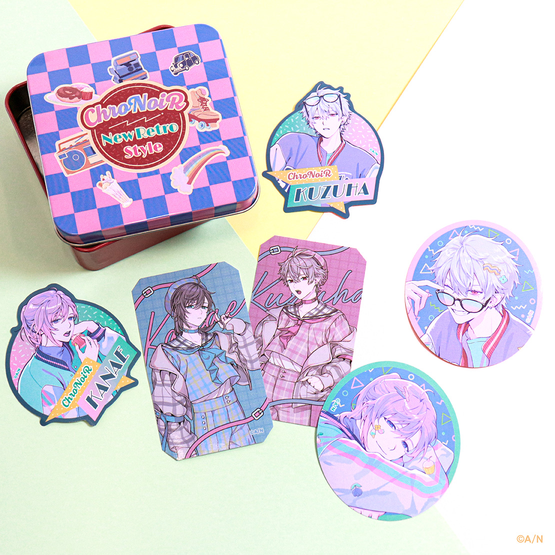 【ChroNoiR ニューレトロスタイル】缶入りステッカーセットの商品画像