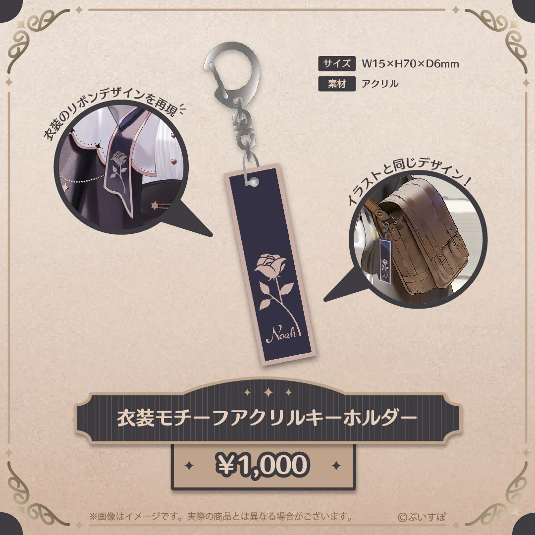 衣装モチーフアクリルキーホルダー