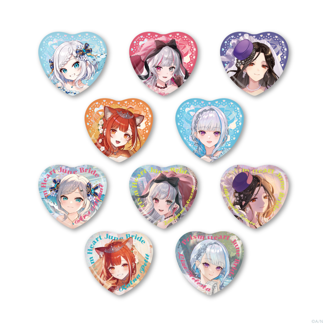 【Prism Heart June Bride】ランダムハート型缶バッジ Bグループの公式画像