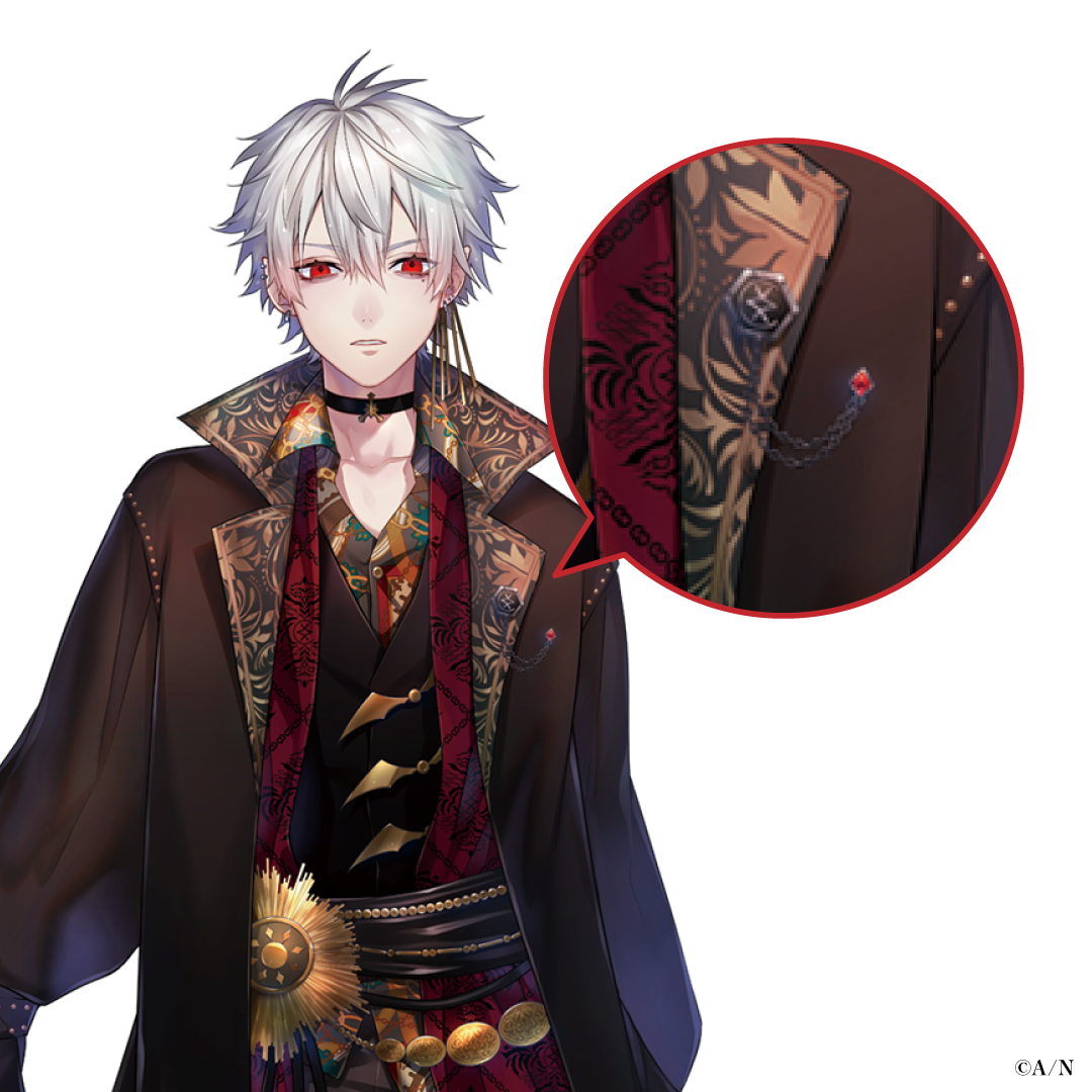 【ChroNoiR-Luxury Style-】チェーン付きピンバッジ