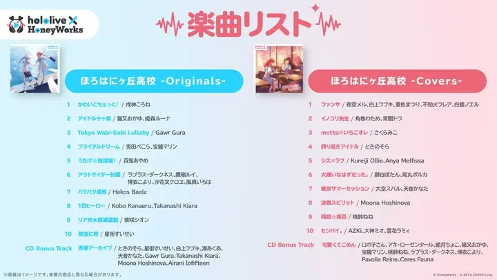 -Originals- と -Covers- の楽曲リスト