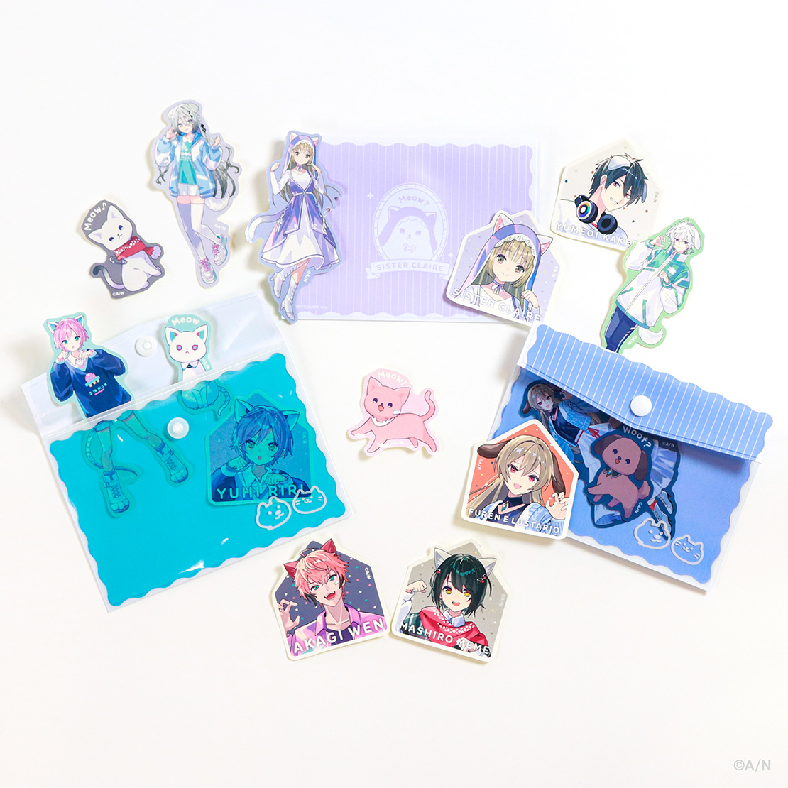 【にじさんじ わんにゃんdays】ステッカー&ミニケースセット