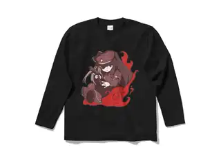夜見れな オリジナルロングスリーブTシャツ 軍服_黒 - S