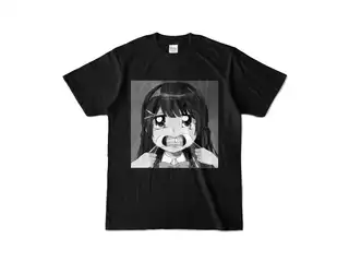 マウスオープナーで歯を見せる月ノ美兎カラーＴシャツ カラーTシャツ - S - ブラック - 背景アリの公式画像