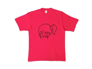 早瀬走 オリジナルカラーTシャツ ぺろりんはやちぇTシャツ - XL - ホットピンクの公式画像