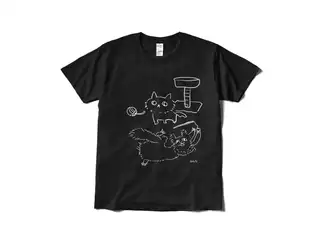 ジルとワトソンのTシャツ ごろごろ黒Tシャツ - Lの公式画像