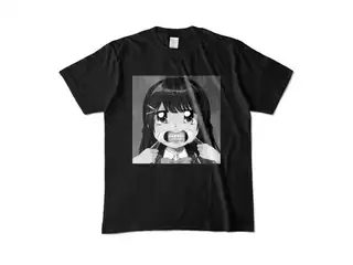 マウスオープナーで歯を見せる月ノ美兎カラーＴシャツ カラーTシャツ - M - ブラック - 背景アリの公式画像