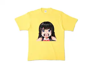マウスオープナーで歯を見せる月ノ美兎カラーＴシャツ カラーTシャツ - XL - イエロー - 背景ナシの公式画像