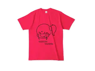 早瀬走 オリジナルカラーTシャツ ぺろりんはやちぇ文字付きTシャツ - L - ホットピンクの公式画像