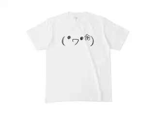 本間ひまわり　オリジナル白Tシャツ かおもじT(・ワ・)ﾉｼ  - M - 白