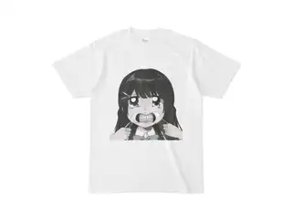 マウスオープナーで歯を見せる月ノ美兎白Ｔシャツ Tシャツ - S - モノクロの公式画像