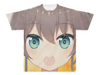 夏色まつり 顔デカTシャツ　みたらし団子咀嚼ボイスつき フルグラフィックTシャツ - M - 正面印刷のみの公式画像