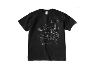 ジルとワトソンのTシャツ ごろごろ黒Tシャツ - XLの公式画像