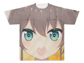 夏色まつり 顔デカTシャツ　みたらし団子咀嚼ボイスつき フルグラフィックTシャツ - XL - 正面印刷のみの公式画像
