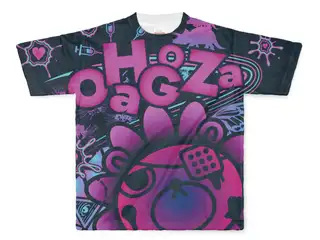本間ひまわり オリジナル フルグラフィックTシャツ くろわりさん - L - 両面印刷の公式画像