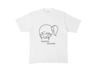 早瀬走 オリジナルTシャツ ぺろりんはやちぇ文字付きTシャツ - XL - 白の公式画像