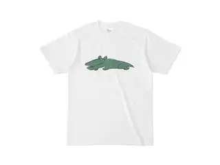緑仙 オリジナルTシャツ ワニ Tシャツ - S - 白