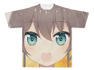 夏色まつり 顔デカTシャツ　みたらし団子咀嚼ボイスつき フルグラフィックTシャツ - L - 正面印刷のみの公式画像