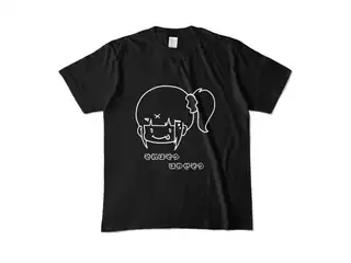 早瀬走 オリジナルカラーTシャツ ぺろりんはやちぇ文字付きTシャツ - M - ブラックの公式画像