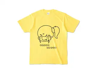 早瀬走 オリジナルカラーTシャツ ぺろりんはやちぇ文字付きTシャツ - S - イエローの公式画像