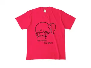 早瀬走 オリジナルカラーTシャツ ぺろりんはやちぇ文字付きTシャツ - M - ホットピンクの公式画像