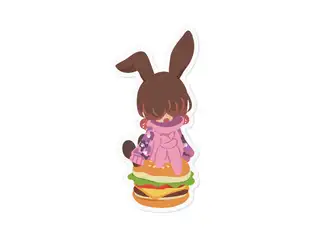 ロボ子さん うさみみステッカー 背面ステッカー - 100 x 100 (mm)の公式画像