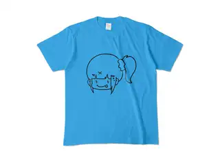 早瀬走 オリジナルカラーTシャツ ぺろりんはやちぇTシャツ - M - ターコイズの公式画像