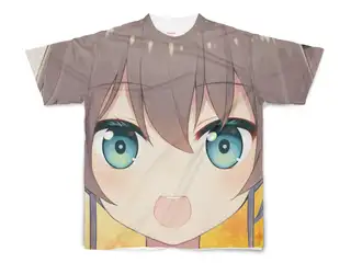 夏色まつり 顔デカTシャツ　みたらし団子咀嚼ボイスつき フルグラフィックTシャツ - S - 正面印刷のみ